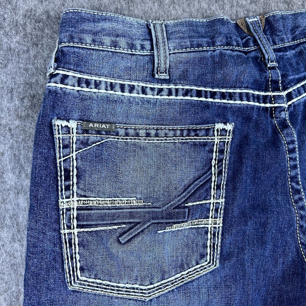 Ariat Men's Jeans M5 Slim Straight Medium Wash Blue Denim 100% Cotton Size 36x36 - Picture 5 of 15